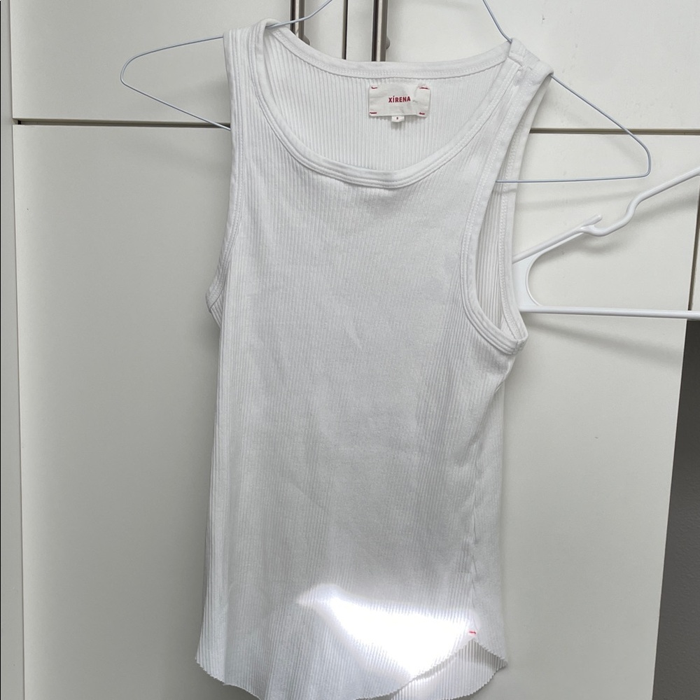 XiRENA White Ribbed Tank Top